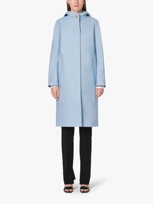 CHRYSTON Pale Blue Bonded Cotton Hooded Coat | LR-1002D
