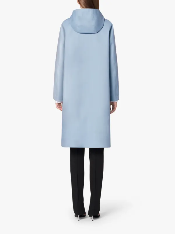 CHRYSTON Pale Blue Bonded Cotton Hooded Coat | LR-1002D