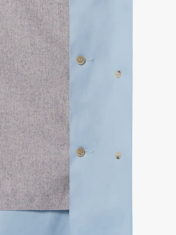CHRYSTON Pale Blue Bonded Cotton Hooded Coat | LR-1002D