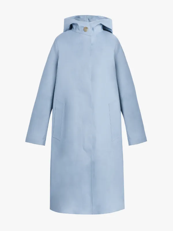 CHRYSTON Pale Blue Bonded Cotton Hooded Coat | LR-1002D
