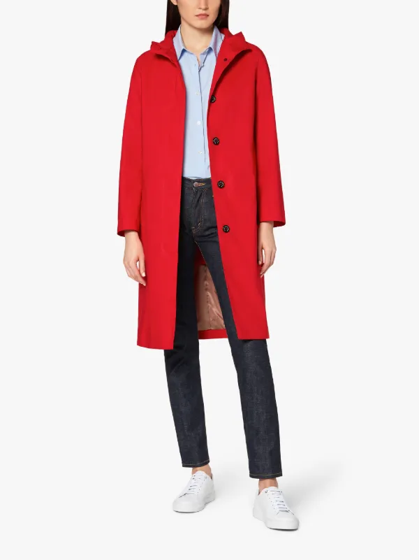 CHRYSTON Red RAINTEC Cotton Hooded Coat | LM-1019FD