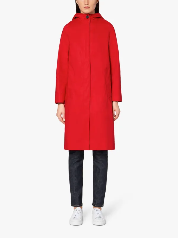 CHRYSTON Red RAINTEC Cotton Hooded Coat | LM-1019FD