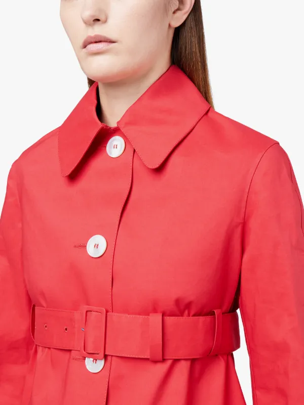 Claire Royal Red Rubberised Trench Coat