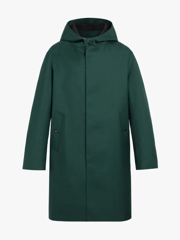 CLARKSTON Green Bonded Wool & Mohair Hooded Coat | GR-1008