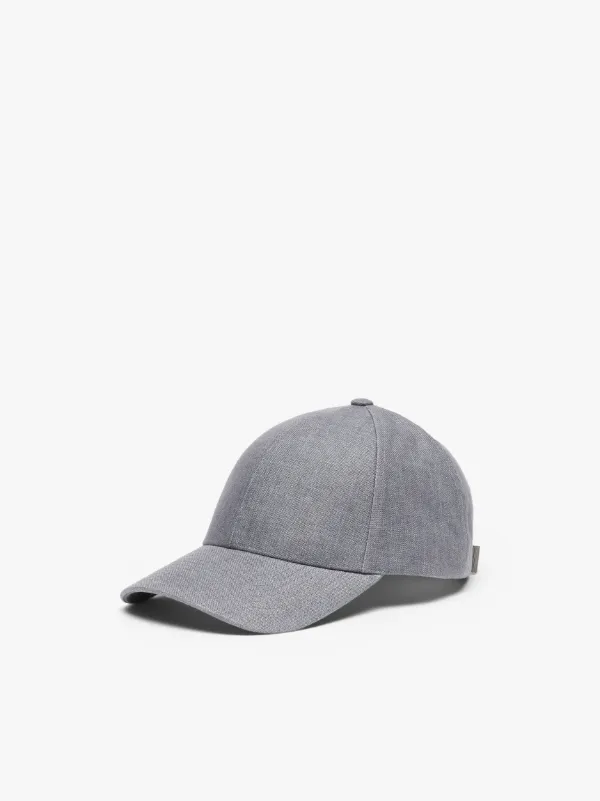 Cliff Grey Linen Varsity Cap