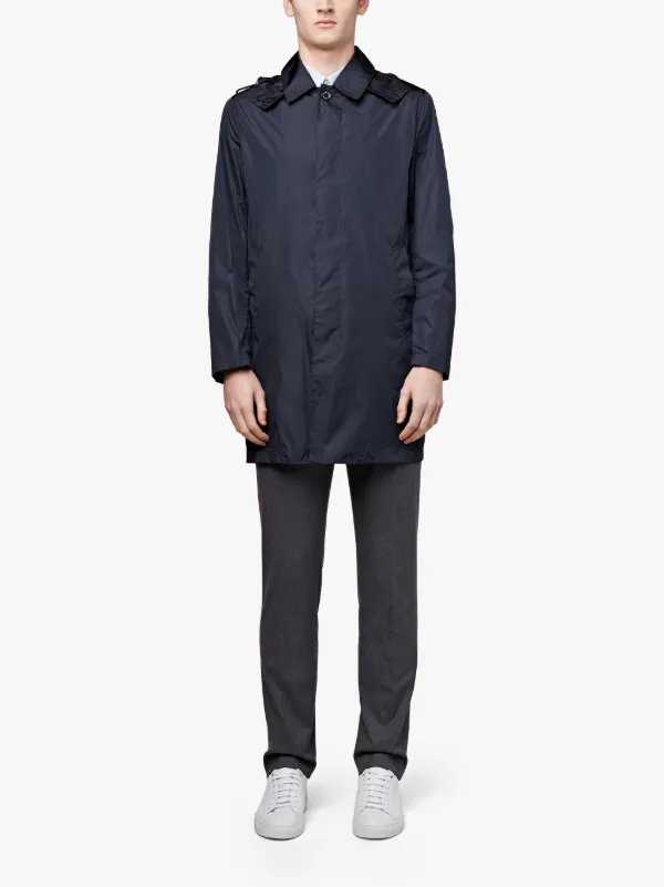 concealed fastening hooded raincoat