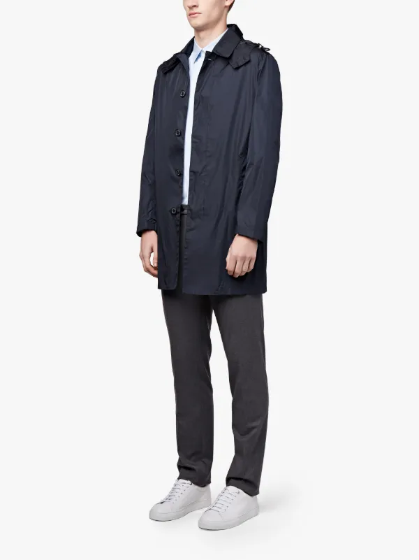 concealed fastening hooded raincoat