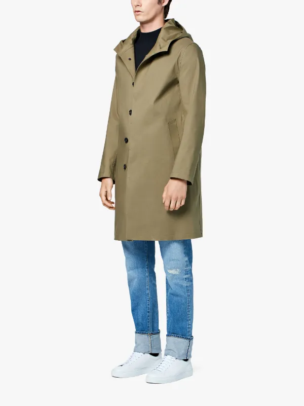 concealed fastening hooded raincoat