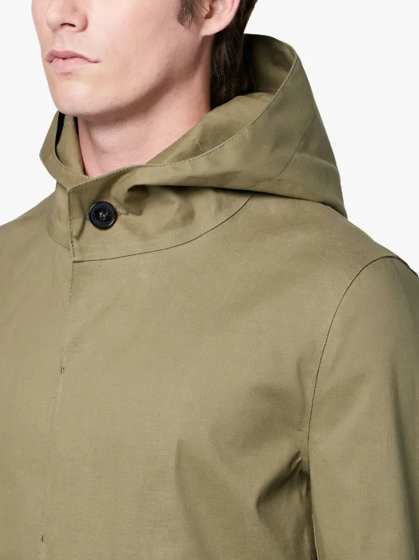 concealed fastening hooded raincoat