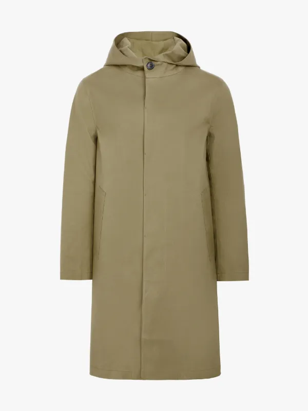concealed fastening hooded raincoat