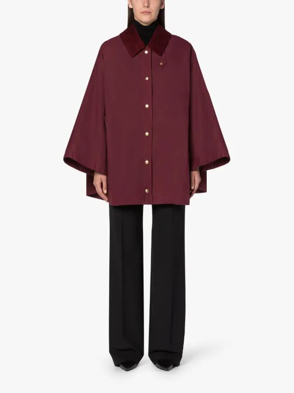 CORA Burgundy Waxed Cotton Field Coat