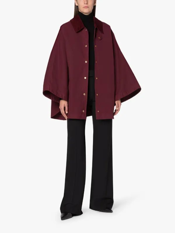 Burgundy cape clearance coat