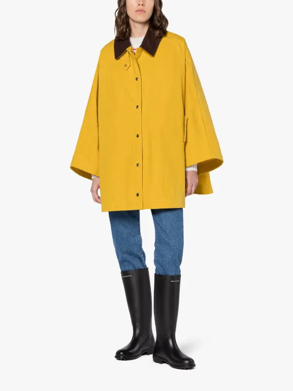 CORA Yellow Waxed Cotton Field Coat | Mackintosh