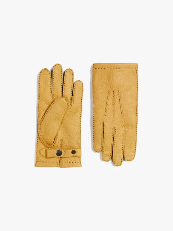 Cork Peccary Leather Cashmere Lined Gloves