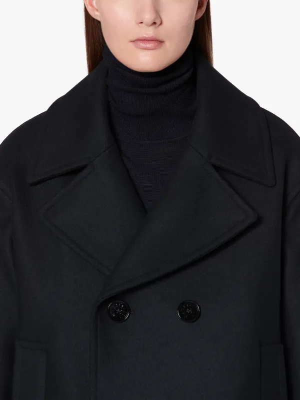 CREETOWN Navy Wool Pea Coat | LM-1042F