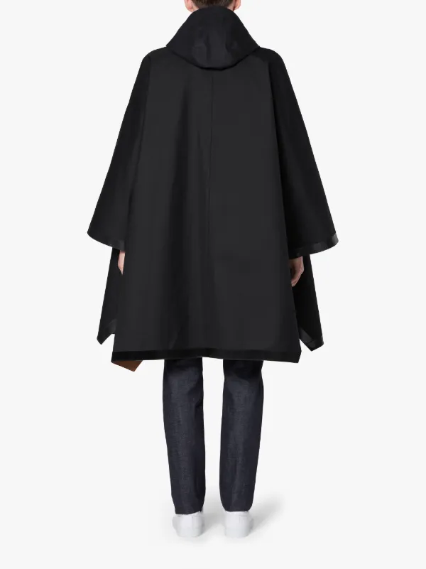 black hooded poncho mens