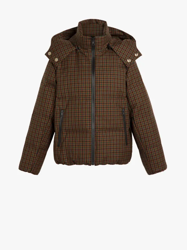 CULRAIN Brown Check Wool & Mohair Down Jacket | LDH-1001