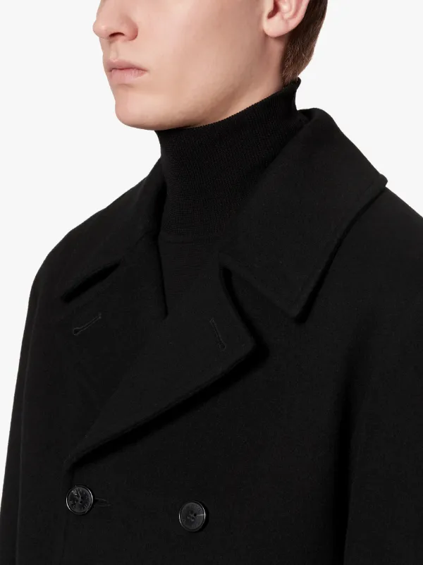 DALTON Black Wool & Cashmere Pea Coat | GM-1075F