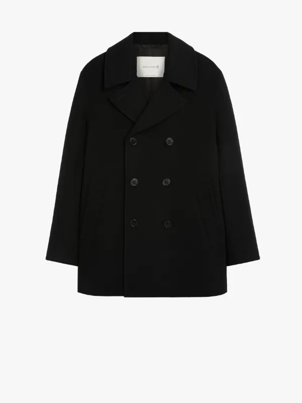 DALTON Black Wool & Cashmere Pea Coat | GM-1075F