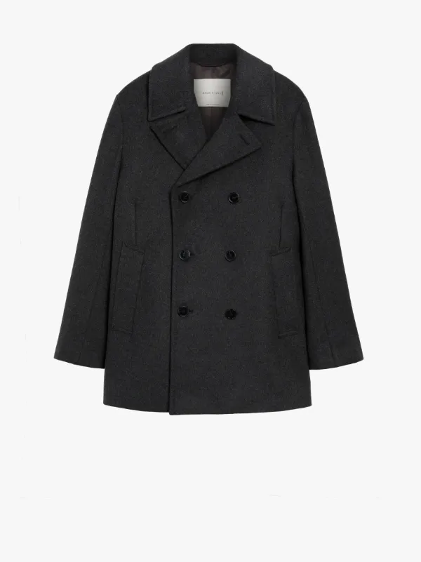 DALTON Charcoal Wool & Cashmere Pea Coat | GM-1075F | Mackintosh