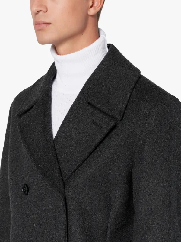 Essentials Men's Wool Blend Heavyweight Peacoat, Charcoal