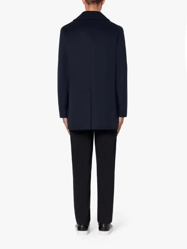DALTON Navy Wool & Cashmere Pea Coat | GM-1075F