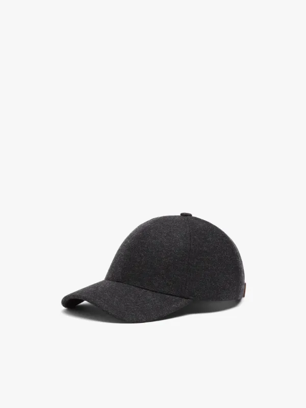 Dark Grey Cashmere Blend Varsity Cap
