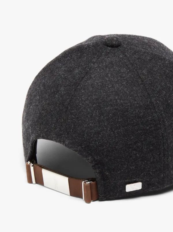 Dark Grey Cashmere Blend Varsity Cap