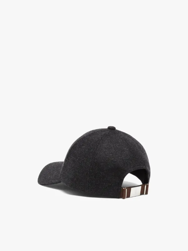 Dark Grey Cashmere Blend Varsity Cap
