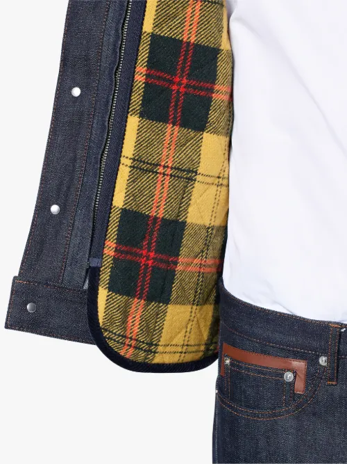 tartan denim jacket