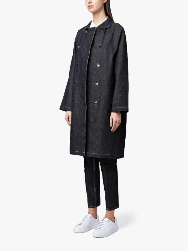 Dark Indigo Double Breasted Denim Coat