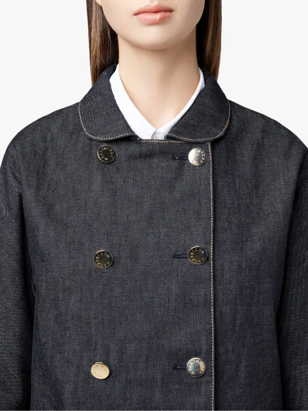 Dark Indigo Double Breasted Denim Coat