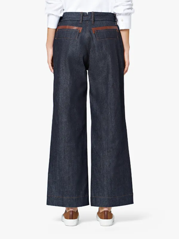 wide leg dark jeans