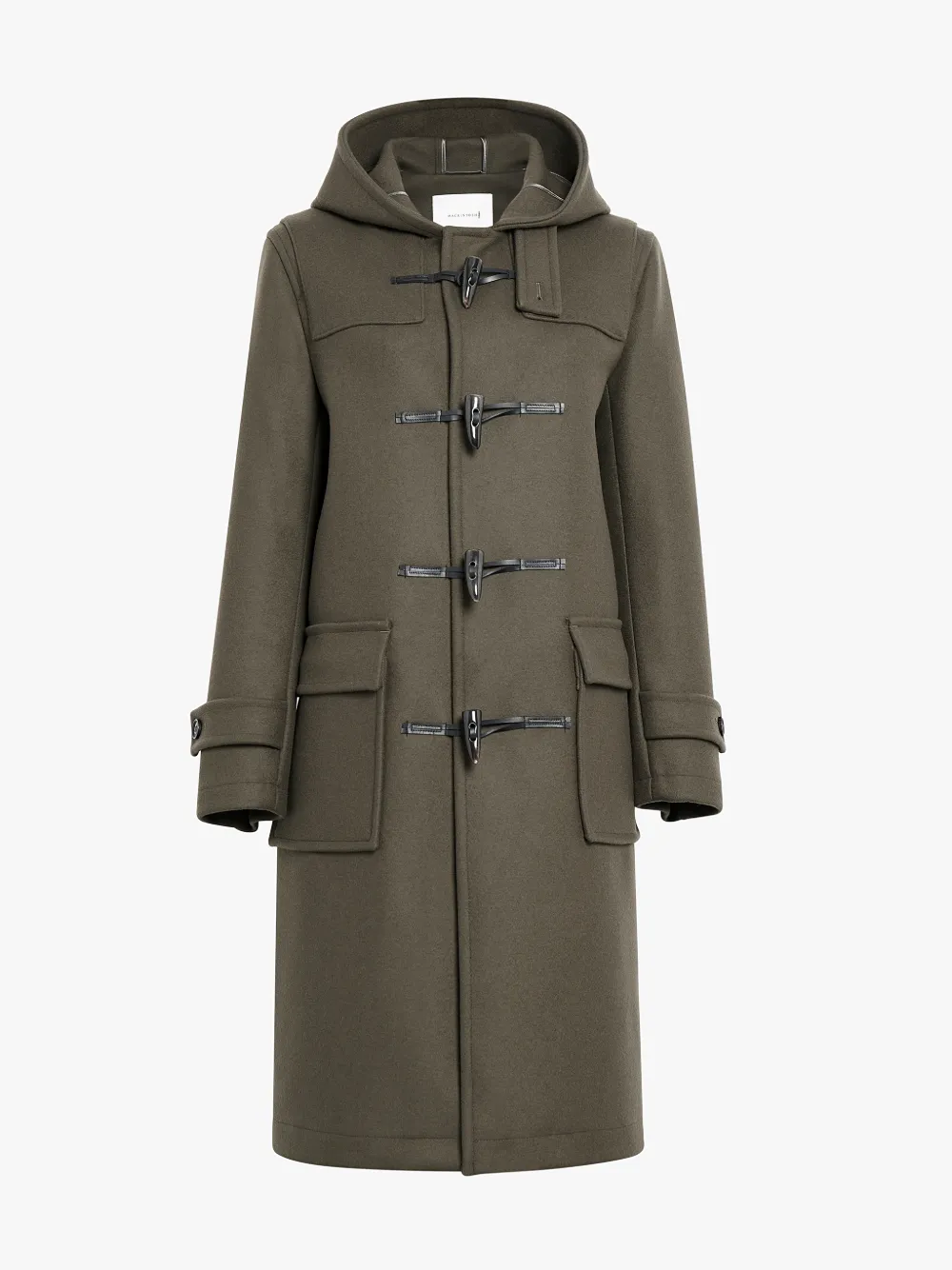 Dark Olive Wool Long Duffle Coat Mackintosh