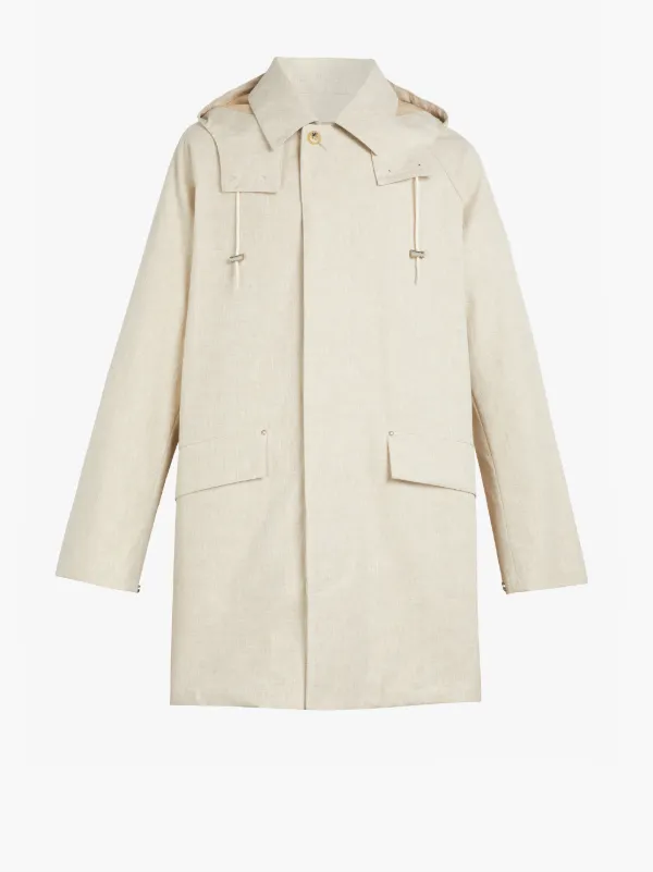 DENNY Natural RAINTEC Linen Oversized Hooded Coat | GM-1038B