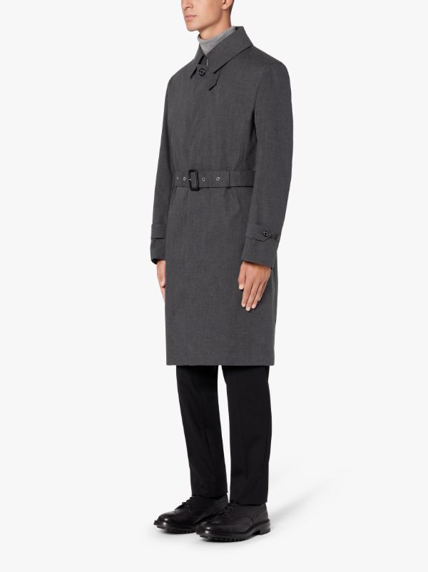 DOWNFIELD Grey RAINTEC Cotton Single Breasted Trench Coat | GM-1005FD