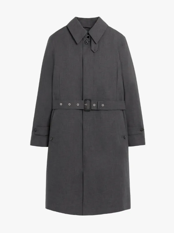 DOWNFIELD Grey RAINTEC Cotton Single Breasted Trench Coat | GM-1005FD