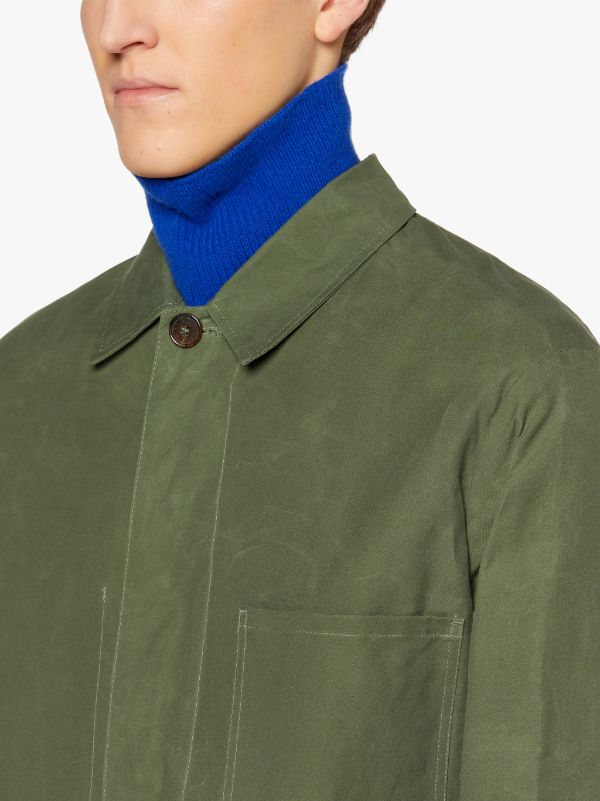 DRIZZLE Winter Moss Dry Waxed Cotton Chore Jacket | GMM-207