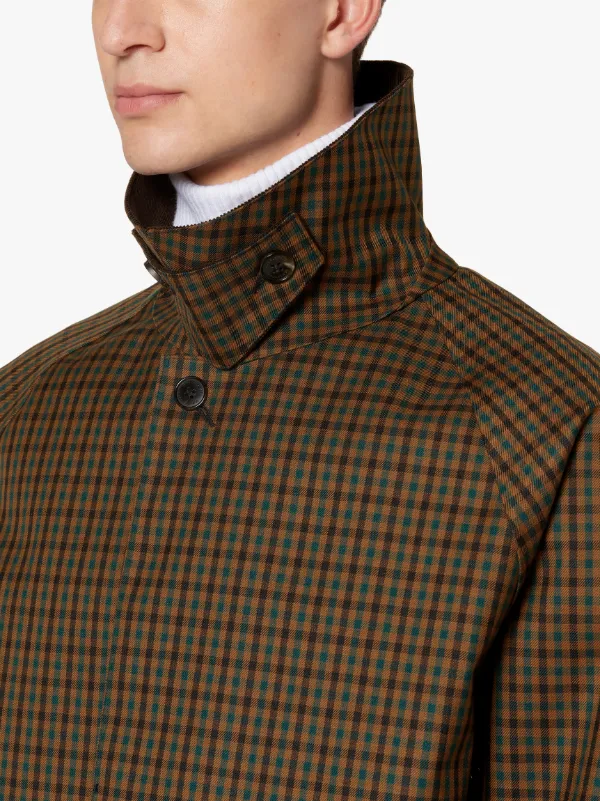 DUNBAR Brown Check Wool & Mohair Oversized Coat | GR-1005