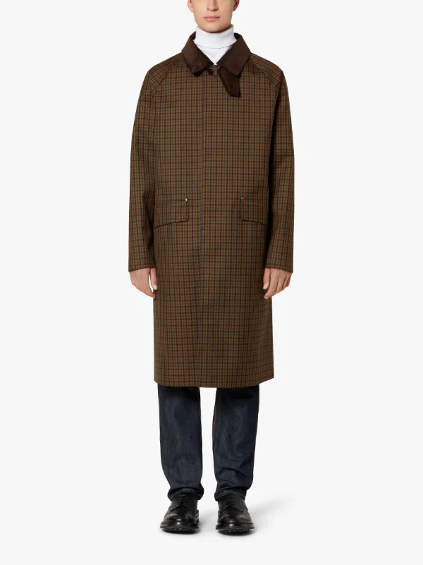 DUNBAR Brown Check Wool & Mohair Oversized Coat | GR-1005