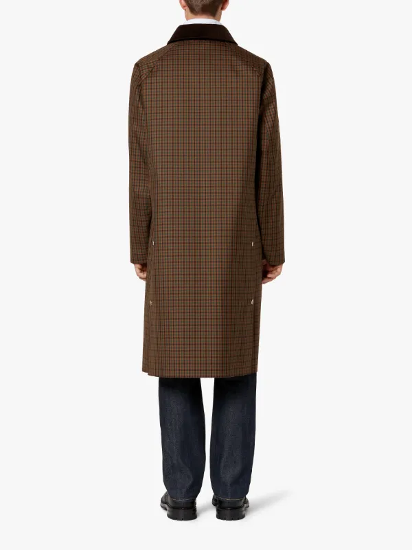 DUNBAR Brown Check Wool & Mohair Oversized Coat | GR-1005