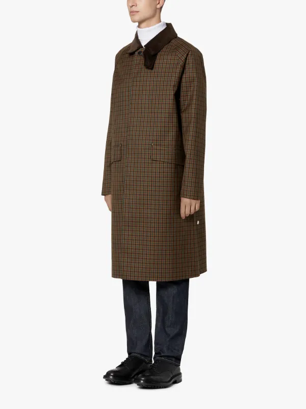 DUNBAR Brown Check Wool & Mohair Oversized Coat | GR-1005