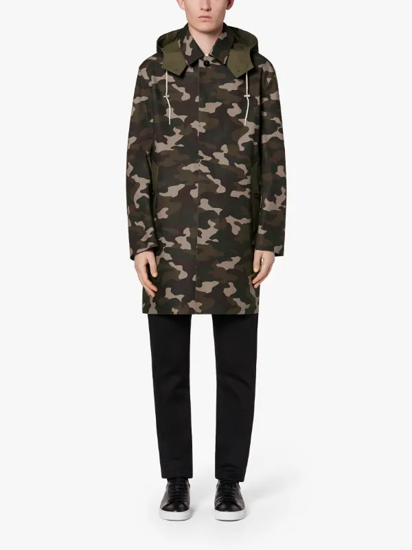 DUNBEATH Camouflage Bonded Cotton Oversized Hooded Coat | GR-1015