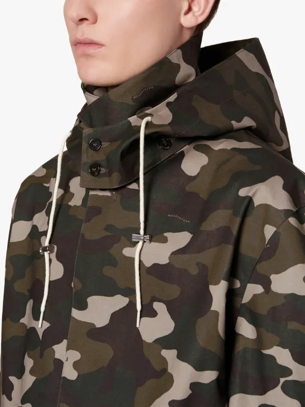 DUNBEATH Camouflage Bonded Cotton Oversized Hooded Coat | GR-1015