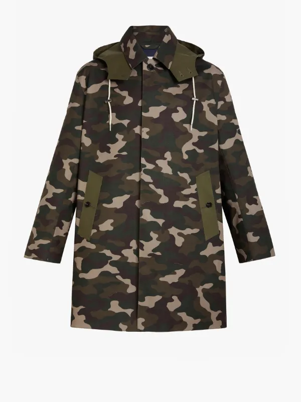 DUNBEATH Camouflage Bonded Cotton Oversized Hooded Coat | GR-1015