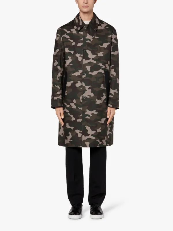 DUNCAN Camouflage Raw Edge Bonded Cotton Oversized Coat | GR-1016