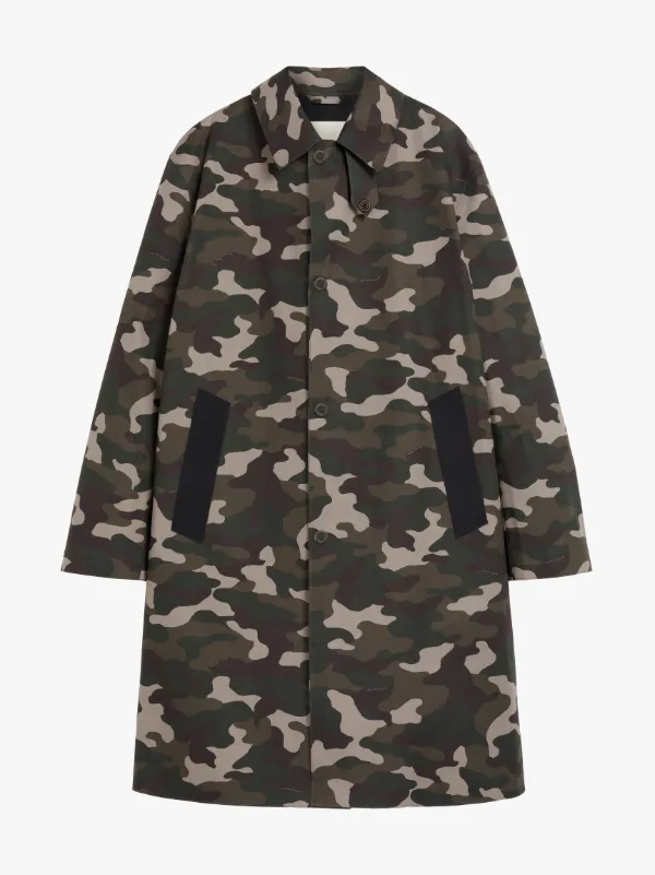 DUNCAN Camouflage Raw Edge Bonded Cotton Oversized Coat | GR-1016