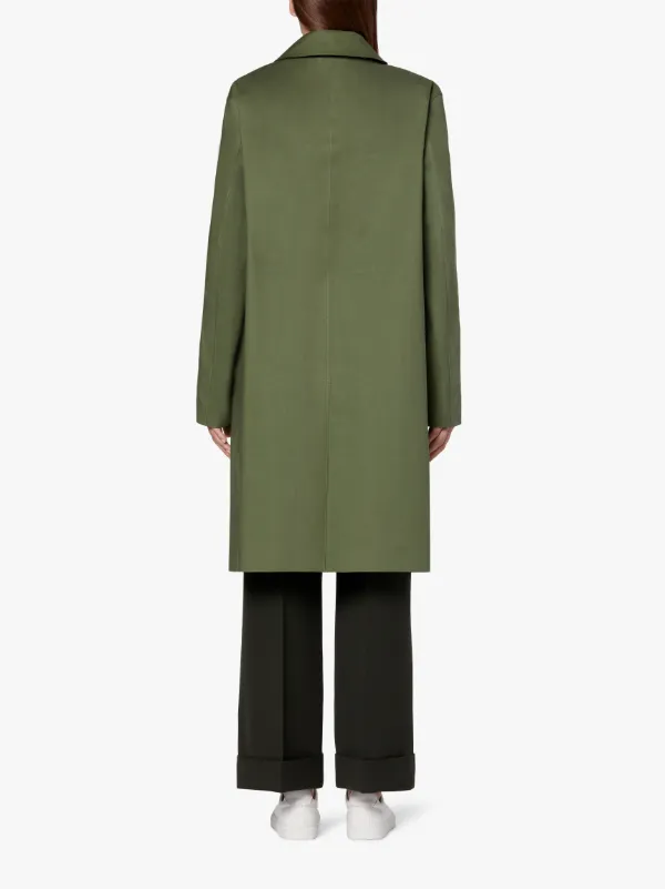 DUNCAN Green Raw Edge Bonded Cotton Oversized Coat | LR-1018