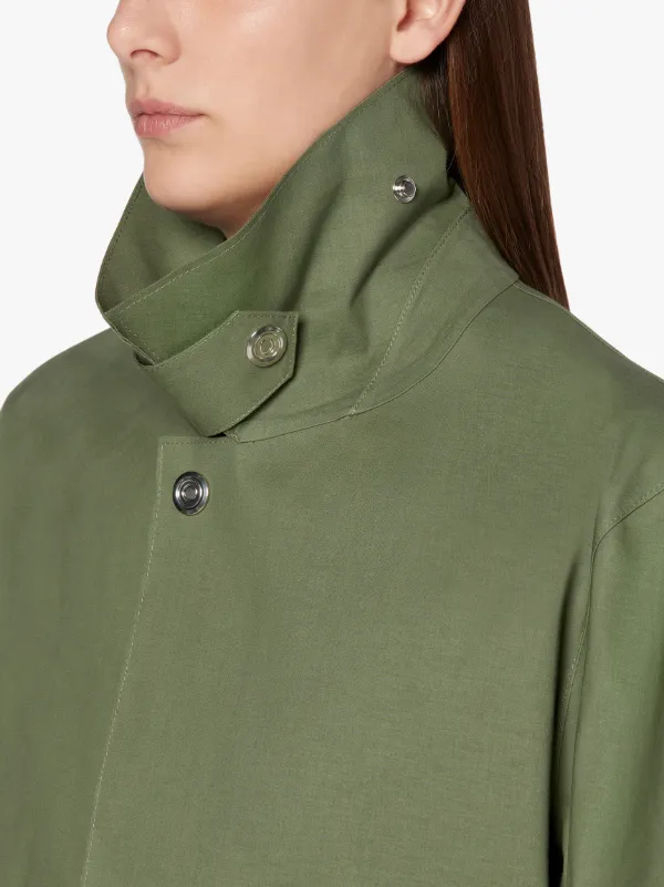 DUNCAN Green Raw Edge Bonded Cotton Oversized Coat | LR-1018