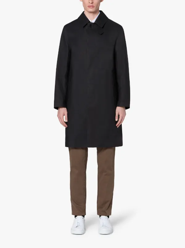 DUNKELD Black Bonded Cotton 3/4 Coat | GR-1001D | Mackintosh